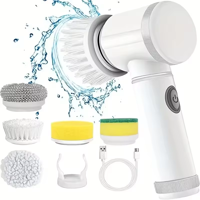 5-in-1 Electric Spin Scrubber Cleaning Brush for Bathroom Tile Bathtub Sink